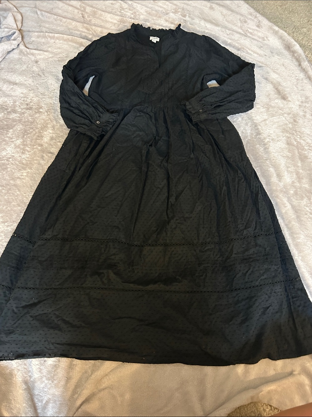 J crew pintuck midi dress in clipdot